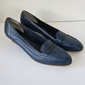 Amalfi Dynamo Womens Italian Leather Heeled‎ Loafer Size 8N